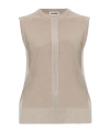 Jil Sander Knitted Vest In Nude