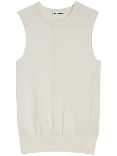 Jil Sander Knitted Vest In White