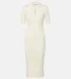 Jil Sander Knitted Wool Midi Dress In White