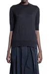 Jil Sander Mock-neck Knitted Top In Black