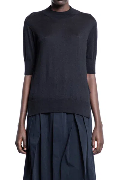Jil Sander Top With Stand-up Collar In Black - 34