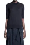 Jil Sander Mock-neck Knitted Top In Black