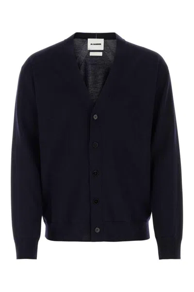 Jil Sander Men Midnight Blue Wool Cardigan