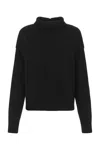 Jil Sander Black Cashmere Blend Oversize Sweater In Black