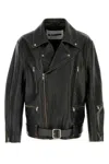 Jil Sander Leather Jacket Featuring Belted Waist And Zip Pockets In Black