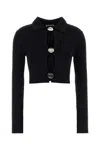 Jil Sander Cropped Cardigan Featuring Buttons And Ribbed Design In Black