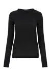Jil Sander Black Stretch Polyester Blend Sweater In Black