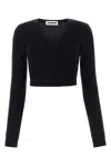 Jil Sander Cropped Wool Sweater In Blue