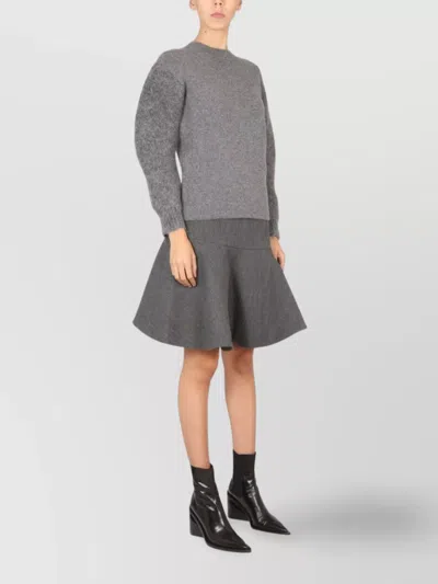 JIL SANDER KNITWEAR CREW NECK TEXTURED SLEEVES