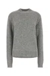 Jil Sander Alpaca Wool Blend Sweater With Ribbed Cuffs In Gray