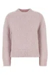Jil Sander Mohair Blend Crew Neck Sweater In Pink