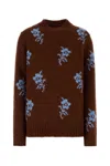Jil Sander Embroidered Alpaca Blend Sweater In Brown