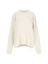 Jil Sander Wool Crew Neck Sweater In White