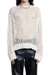 Jil Sander Cn Ls Jumper Knitwear In Beige Cotton In White