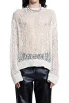 Jil Sander Cn Ls Jumper Knitwear In Beige Cotton In White