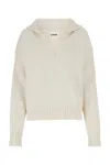 Jil Sander Ivory Cashmere Blend Oversize Sweater In White