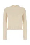 Jil Sander Alpaca Blend Sweater Crew Neck Long Sleeves In White