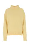Jil Sander Pastel Yellow Cashmere Blend Oversize Sweater In Yellow