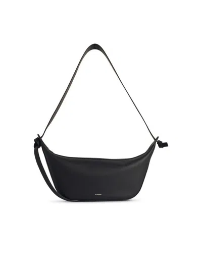 Jil Sander 'knot' Black Leather Crossbody Bag
