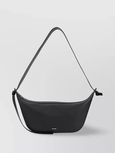 Jil Sander Knot Crossbody Leather Handle Handbag In Black