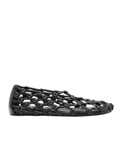 JIL SANDER JIL SANDER KNOT-DETAILED ROUND TOE BALLET FLATS