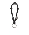 Jil Sander Knot-detail Leather Keyring In Black