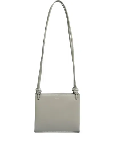 Jil Sander Knot-detail Leather Shoulder Bag In Gray