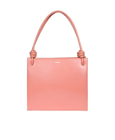 Jil Sander Tangle Leather Shoulder Bag In Pink