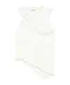 Jil Sander Light Beige Asymmetric Top With A Knot In White