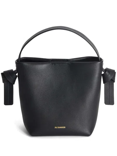 Jil Sander Knot Hobo Mini Shoulder Bag In Black