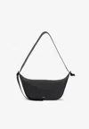 Jil Sander Knot Leather Crossbody Bag In Black