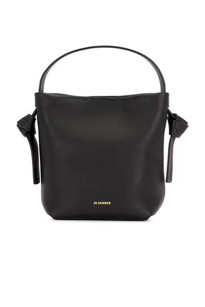 Jil Sander Knot Mini Hobo Bag In Black