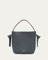 Jil Sander Knot Mini Leather Hobo Bag In Fog