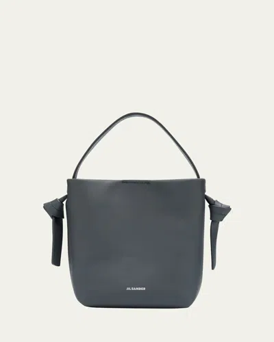 Jil Sander Knot Mini Leather Hobo Bag In Fog