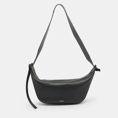 Pre-owned Jil Sander Knot Small Black Leather Shoulder Bag