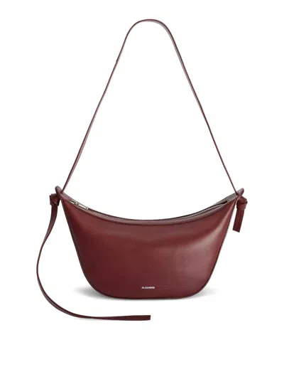 Jil Sander Knot Small Leather Crossbody Bag In Red