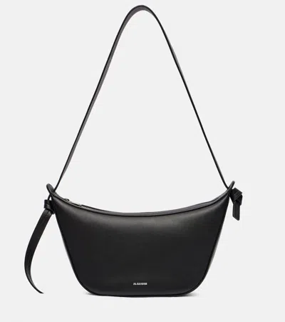 Jil Sander Knot Small Leather Shoulder Bag In Black