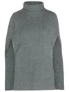 Jil Sander Wool Turtleneck Cape Ribbed Texture In Blue