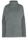 Jil Sander Wool Turtleneck Cape Ribbed Texture In Blue