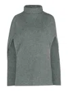 Jil Sander Wool Turtleneck Cape Ribbed Texture In Gray