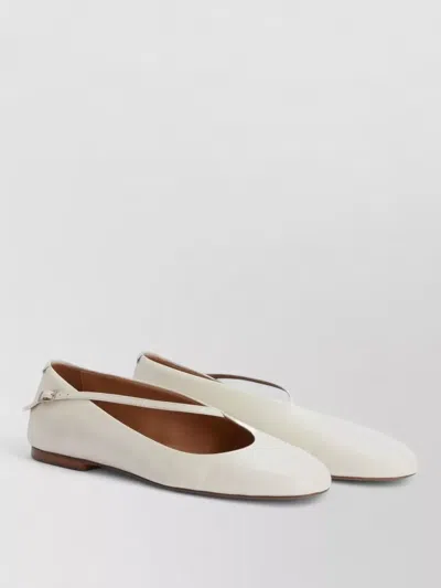 Jil Sander Lace Ballerina Shoes Flat Sole Nylon In Neutral