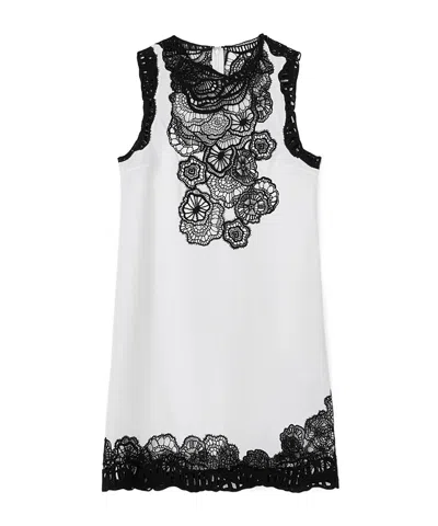 Jil Sander Lace Embroidered Sleeveless Dress In White