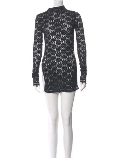 Pre-owned Jil Sander Lace Mini Dress In Grey
