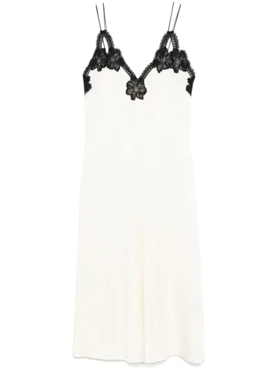 Jil Sander Lace-trimmed Midi Dress In Multicolor