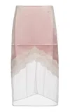 Jil Sander Lace-trimmed Satin Midi Skirt In Pink