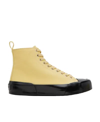Jil Sander Yellow High-top Trainers In Nude