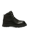 Jil Sander Lace-up Leather Ankle Boots In Black
