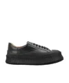 Jil Sander Leather Low-top Sneakers In Black