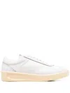 Jil Sander Lace-up Leather Sneakers In Weiss