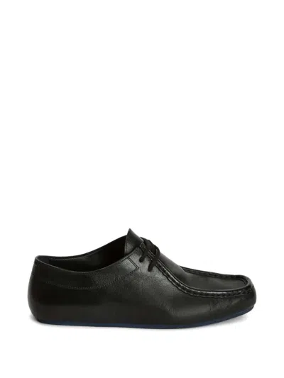 Jil Sander Lace-up Loafers With Piping In Black